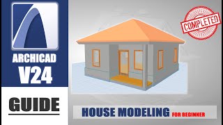 Archicad 24 House Modeling Tutorial For Beginner COMPLETE [upl. by Naiva978]