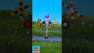 Railroad crossing monkey robottrains railway animation railroadcrossoing train railroad [upl. by Thunell]