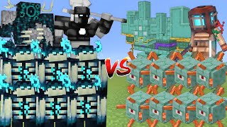 WARDEN Vs GUARDIAN ALLIANCE MOBS BATTLE IN MINECRAFT [upl. by Lucie]