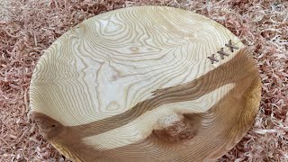 Laced up Ash Platter  Woodturning [upl. by Reffotsirk]