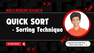 Quick Sort  Recursion  Step by Step Approach  Code [upl. by Marigolde239]