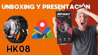 👉 Smartwatch HK08🎁 Unboxing presentación y funciones en español📅 2024  🎖️Rugged  Resistente [upl. by Septima]