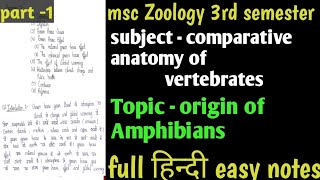 origin of Amphibian part 1 full hindi easy notes  msc Zoology Third semester [upl. by Doomham]