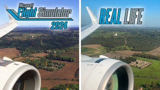 Microsoft Flight Simulator 2024 FS2024 vs Real Life  Landing in Rome Fiumicino [upl. by Derril]