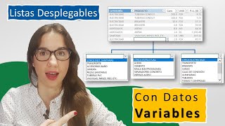 Crear una Lista Desplegable con Datos que VARÍEN dependiendo de lo que tenga una celda en EXCEL [upl. by Aneelahs]