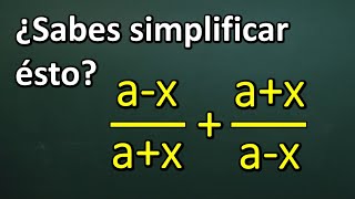 CÓMO SIMPLIFICAR FRACCIONES ALGEBRAICAS Suma y resta [upl. by Halbeib]