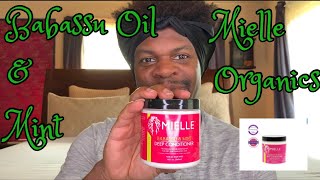 Mielle Organics Babassu Oil amp Mint Deep ConditionerWash Day [upl. by Anih168]