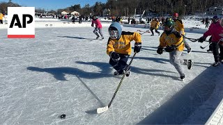 Pond hockey in New Hampshire under threat from climate change [upl. by Danette846]