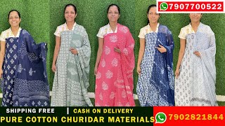 UNSTITCHED PURE COTTON CHURIDAR MATERIALSchuridarmaterials CM203VITARA DESIGN KOTHAMANGALAM [upl. by Alrad]