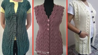 Very Attractive Hand knitted ladies half Cardigan designkoti designbundy design [upl. by Yblehs192]