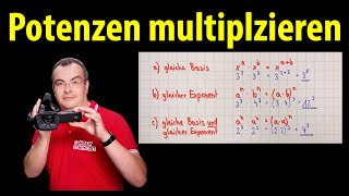 Potenzen multiplizieren  ganz einfach erklärt  Lehrerschmidt [upl. by Oscar]