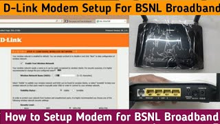 BSNL Broadband Setup  Configure D Link Modem for BSNL Broadband  How to Setup BSNL Broadband [upl. by Tsew]