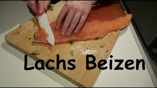 Lachs Beizen salzen Gravad Lachs selbst machen super einfach [upl. by Yruam]