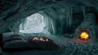 Snowstorm and Gentle Fireplace Sounds in a Cave  ASMR for Perfect Sleep and Winter Comfort [upl. by Lussi]