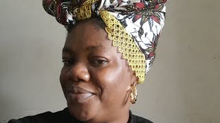 Motherinlaws headwrap with two yards Ankaraheadwrapstyles makemefamous hairstyle [upl. by Clinton]