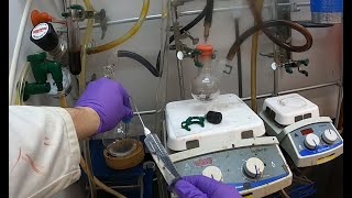 Transferring Solvents amp Reagents with a Syringe on a Schlenk Line [upl. by Knowling]