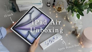 🍎iPad Air 2024 13inch M2  Apple Pencil Pro Unboxing and Accessories Setup [upl. by Sacksen900]