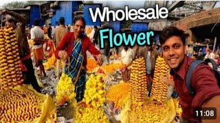 Kolkata Biggest Wholesale Flower Market  Howrah Bridge Mullick ghat [upl. by Elletnwahs]