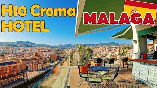 H10 Croma Hotel Malaga • Restaurant Rooms Rooftop Bar Pool 4K July 23 Wheelchair Accessible [upl. by Annodam]