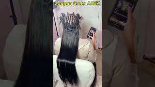 Middle Part Sewin wLeave Out Install🤗 Hair Extension Tutorial Beginner Friendly Ftelfinhair [upl. by Aushoj]