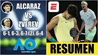 Carlos Alcaraz vs Alexander Zverev  RESUMEN HIGHLIGHTS  Cuartos de Final  Australian Open 2024 [upl. by Jud470]