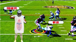 HE DRENCHED THE BALL IN BABY OIL SO I GAVE HIM CTE Madden 25 Gameplay [upl. by Nipha]