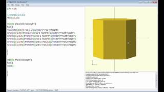 Openscad  Simple Hexagon shape [upl. by Lein412]