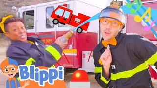 Fire Truck Song with Blippi and Meekah Educational Songs for Kids [upl. by Shutz]