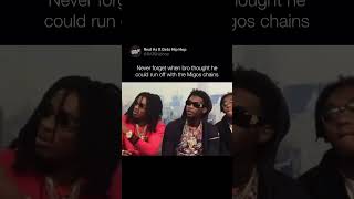 WHEN BRO TRIED TO RUN OFF WITH MIGOS CHAINSEE REACTION funny fyp viral hiphop migos shorts [upl. by Yamauchi]