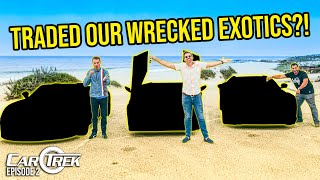 We Traded Our Cheap Wrecked Exotic Cars With Complete Strangers Total Disaster  Car Trek S9E2 [upl. by Ahsakal]