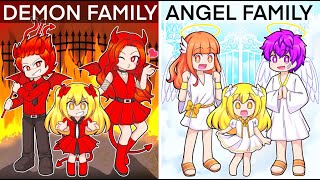 The Squad Gets ADOPTED By DEMON vs ANGEL Family In Roblox Brookhaven RP [upl. by Ylime707]