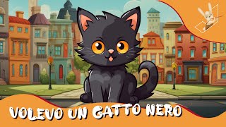 VOLEVO UN GATTO NERO  Canzone per bambini Karaoke con testo [upl. by Aleka]