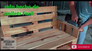 sofá sillón palet fácil de hacer idea para hacer sofá pallet sillón de palete económico [upl. by Goto248]