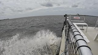 Splashy SlowMotion Crossing Through St Simons Island Sound on Anchor Excursion’s “Emmeline” [upl. by Fulmer]