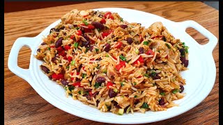 Chicken Red Bean Rice  Chicken Fried Rice  You Tube [upl. by Neibaf54]