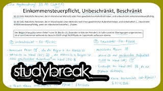 Einkommensteuerpflicht Unbeschränkt Beschränkt  Unternehmensbesteuerung [upl. by Leinahtam]