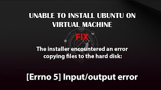 The installer encountered an error copying files to the hard disk Errno 5 Inputoutput error [upl. by Nnire366]