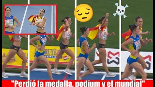 Atleta Española Laura Garcia Celebra Antes de Tiempo y queda fuera del Mundial de Atletismo [upl. by Leumas917]