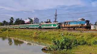 Water reflection of Tista Express Train  Powered by EMD 2908 Hyundai Rotem with PTinka coaches [upl. by Elianora]