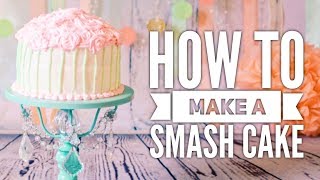 How to Make a Smash cake  DIY Cake Smash Cake  Cake Smash Tutorial  Entirely Kristen [upl. by Elisabet240]