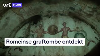 Intacte Romeinse graftombe ontdekt na graafwerken aan waterleiding in Napels [upl. by Attevaj227]