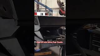 Scissor lift safety with these prop stops [upl. by Onitnerolf]