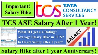 TCS ASE Salary After 1 Year  Salary Increment with 4 Rating  In Hand Salary tcs salary hike [upl. by Cirri]