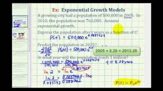 Ex Exponential Growth Function  Population [upl. by Mok]