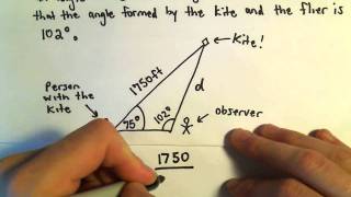 Law of Sines  ApplicationWord Problem Ex 1 [upl. by Moyra422]