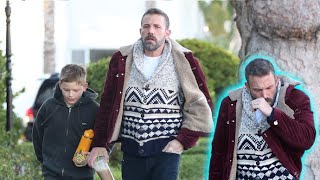 Ben Affleck Battles Allergies While Rocking Chic Cardigan Sweater [upl. by Orme]