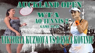 Viktoria Kuzmova vs Danka Kovinic 🏆 ⚽ Auckland Open 06012023 🎮 gameplay on AO [upl. by Nnednarb]