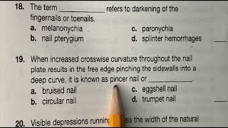 Cosmetology Written Exam Review Chapter 10 Nail Disorders amp Diseases [upl. by Alohs690]