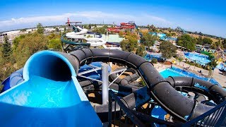 Natures Fury Black Slide  Island Water Park  Fresno CA [upl. by Etezzil]