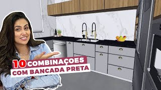 Cozinha Com Bancada Preta • 10 Combinações Para Se Inspirar • Larissa Reis Arquitetura [upl. by Arot]